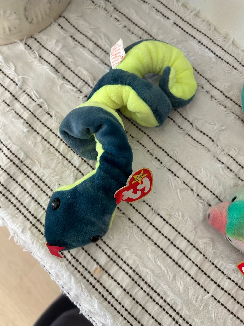 Vintage 1997 TY Beanie Baby Hissy The Snake Plush Snake Toy
